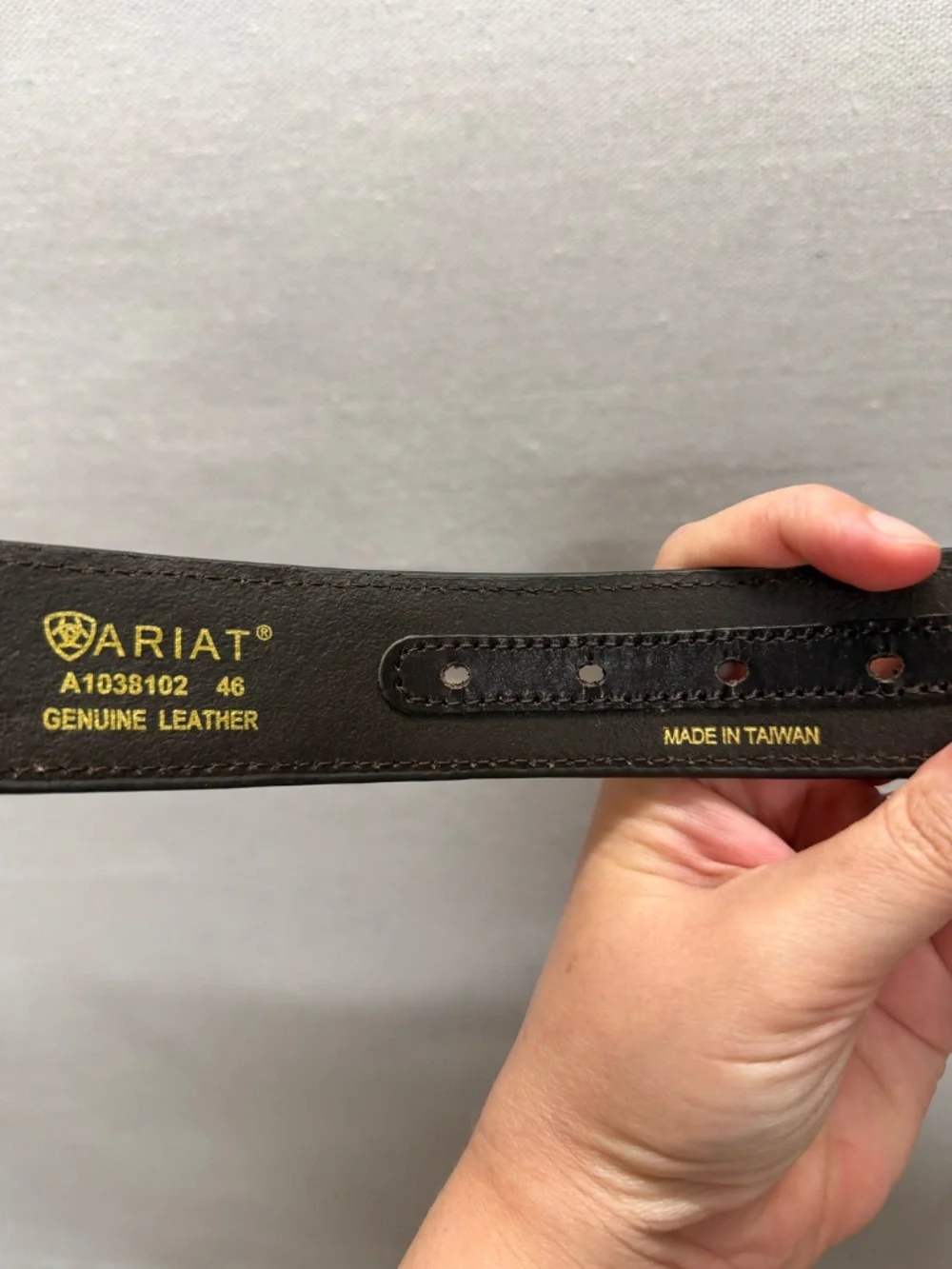 NWT Limited Edition Ariat Distressed Suede Longhorn Belt - size 46